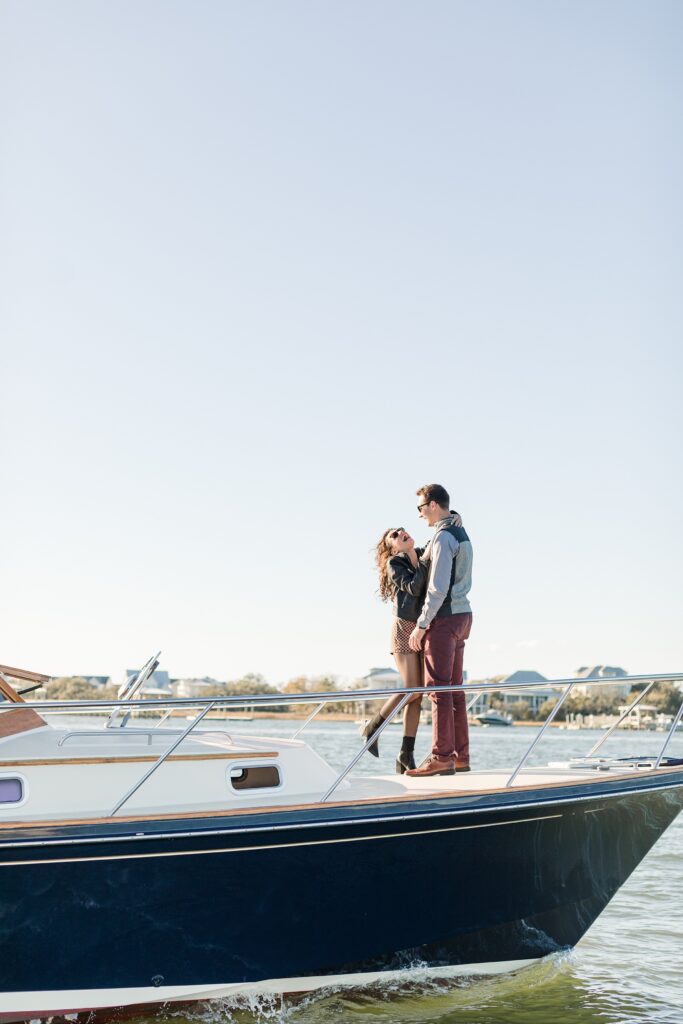 Proposal on Boat in Charleston, South Carolina, Daniel Island Yacht Club